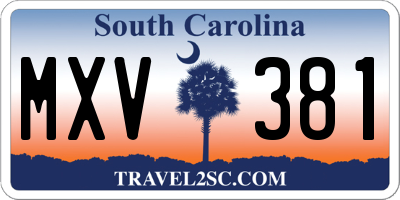 SC license plate MXV381