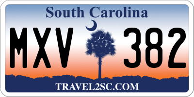 SC license plate MXV382
