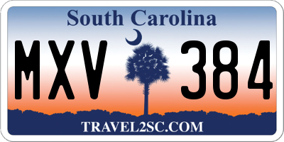 SC license plate MXV384
