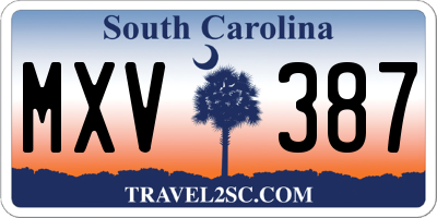 SC license plate MXV387