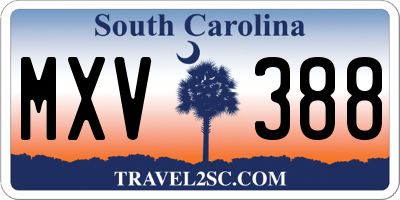 SC license plate MXV388