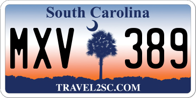 SC license plate MXV389