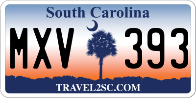 SC license plate MXV393