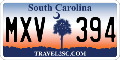 SC license plate MXV394