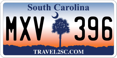 SC license plate MXV396