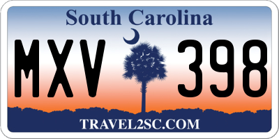 SC license plate MXV398
