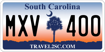 SC license plate MXV400