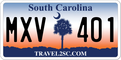 SC license plate MXV401