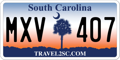 SC license plate MXV407
