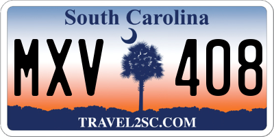 SC license plate MXV408