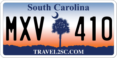 SC license plate MXV410