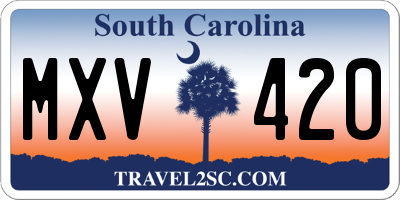 SC license plate MXV420