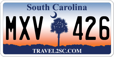 SC license plate MXV426