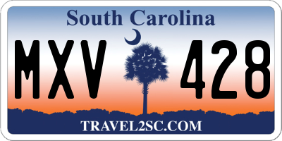 SC license plate MXV428
