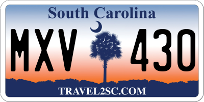 SC license plate MXV430