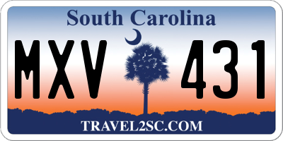SC license plate MXV431