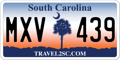 SC license plate MXV439