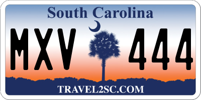 SC license plate MXV444