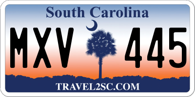 SC license plate MXV445