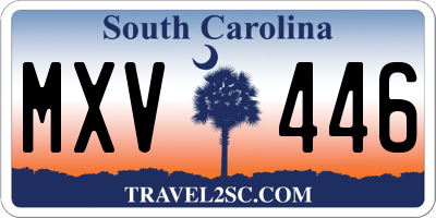 SC license plate MXV446