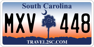 SC license plate MXV448
