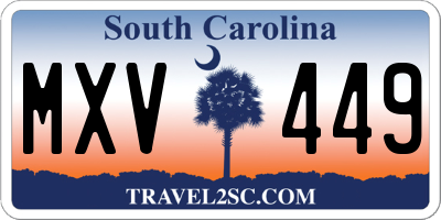 SC license plate MXV449