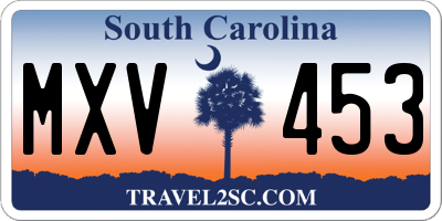 SC license plate MXV453