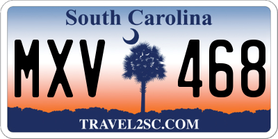 SC license plate MXV468