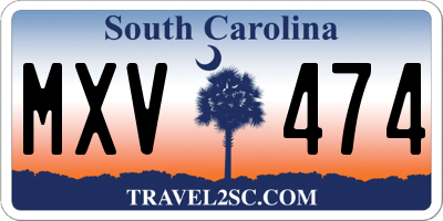SC license plate MXV474