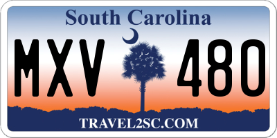 SC license plate MXV480