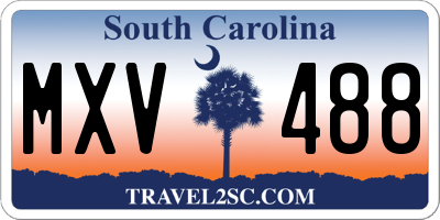 SC license plate MXV488