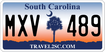 SC license plate MXV489