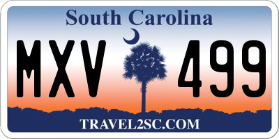 SC license plate MXV499