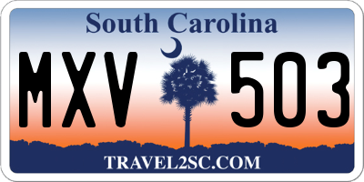 SC license plate MXV503