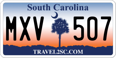 SC license plate MXV507
