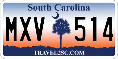 SC license plate MXV514