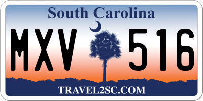SC license plate MXV516