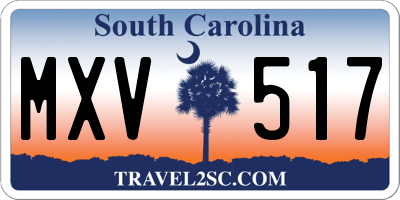SC license plate MXV517
