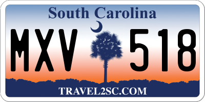 SC license plate MXV518