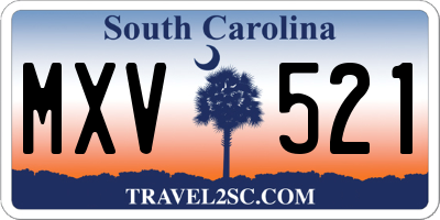 SC license plate MXV521