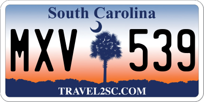 SC license plate MXV539