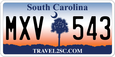 SC license plate MXV543