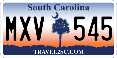 SC license plate MXV545