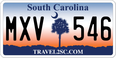 SC license plate MXV546