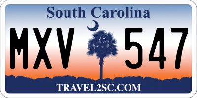 SC license plate MXV547