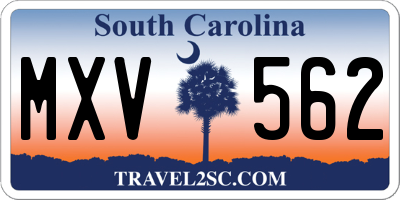 SC license plate MXV562