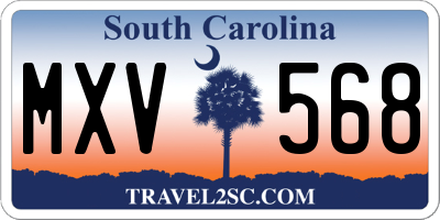 SC license plate MXV568