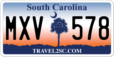 SC license plate MXV578