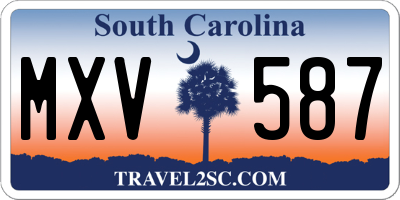 SC license plate MXV587