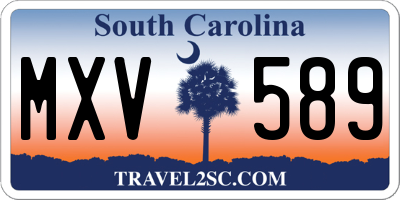 SC license plate MXV589